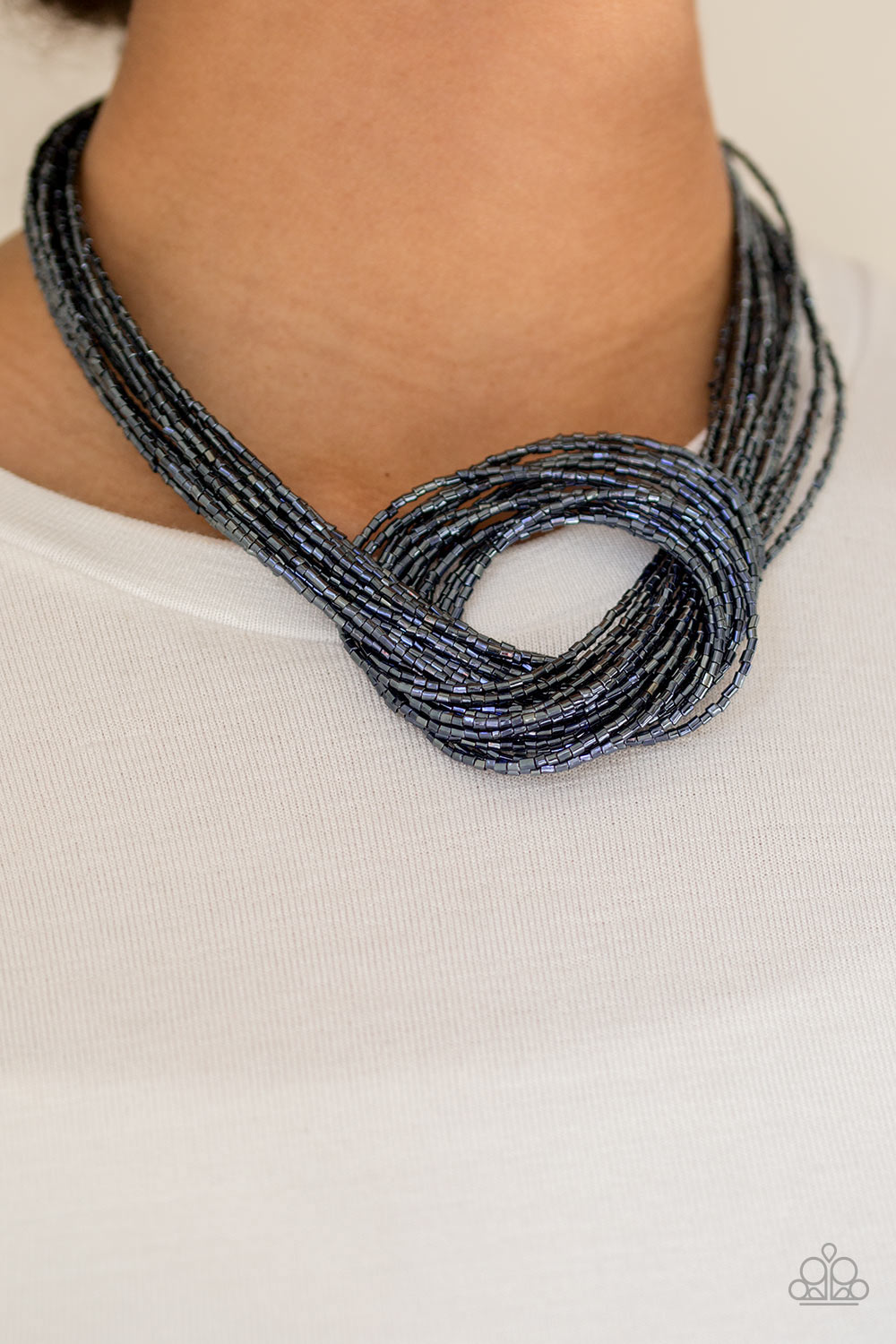 Knotted Knockout Necklace - Blue