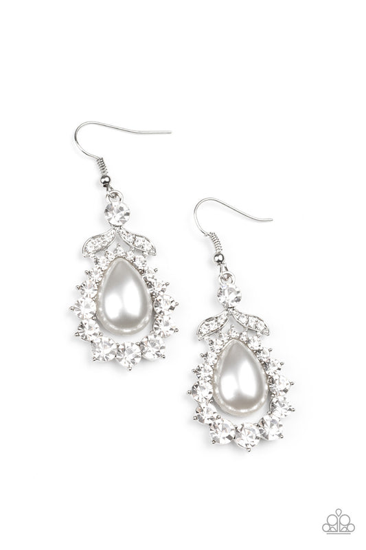 Pearl Earrings - Paparazzi Award Winning Shimmer - White