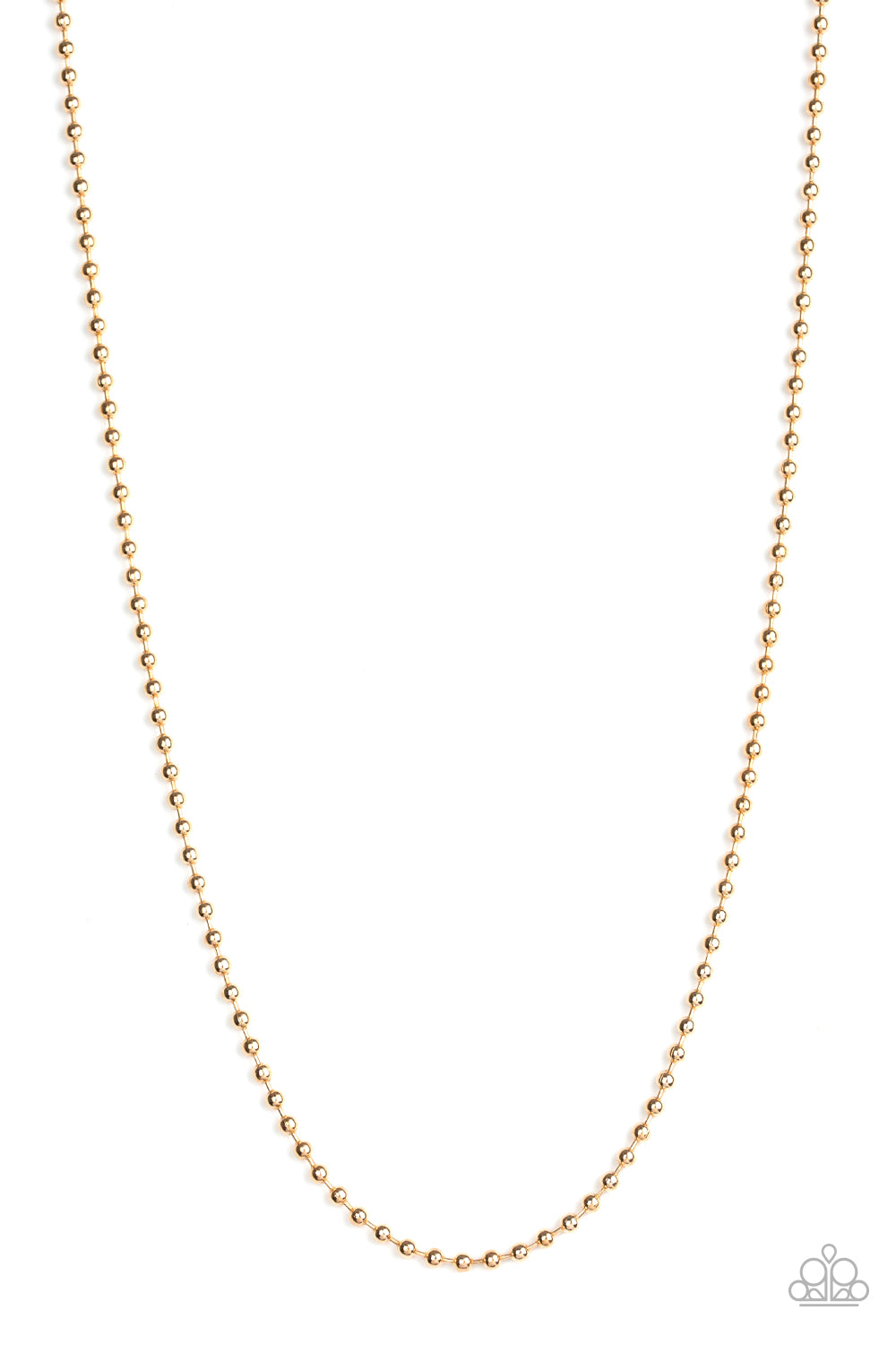 New Paparazzi Necklace - Unisex - A dainty strand of gold ball chain drapes across the chest for a causal look.