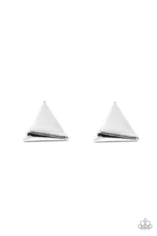 Paparazzi Earrings - Die TRI-ing - Silver