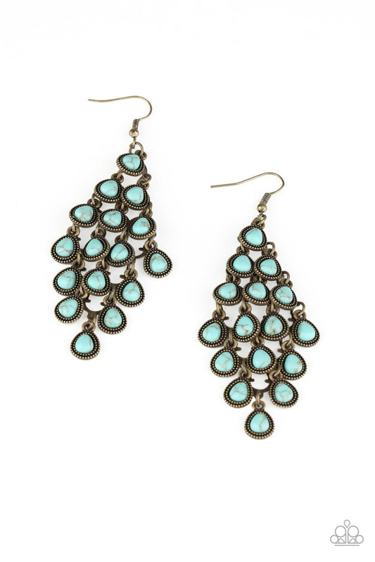 Paparazzi Earrings - Rural Rainstorms - Brass