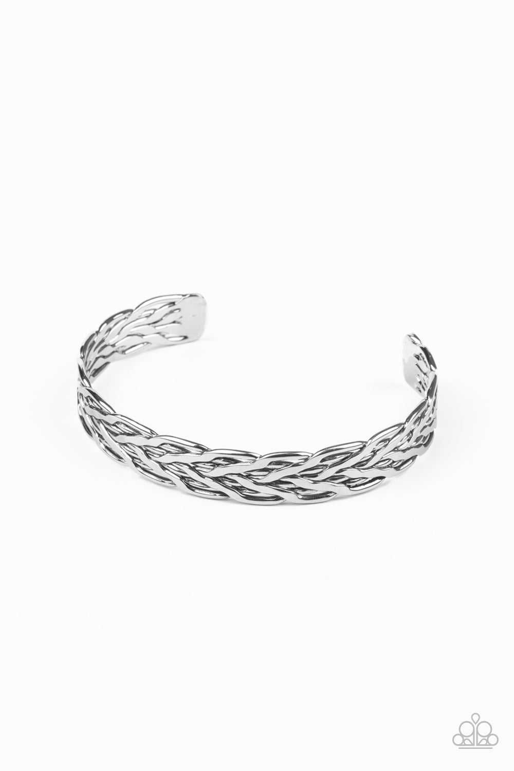 An edgy cuff bracelet with thin soft braids that fit across the wrist. Gorgeous!