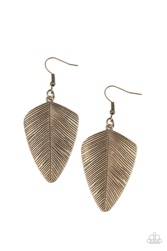 One Of The Flock Earrings - Brass