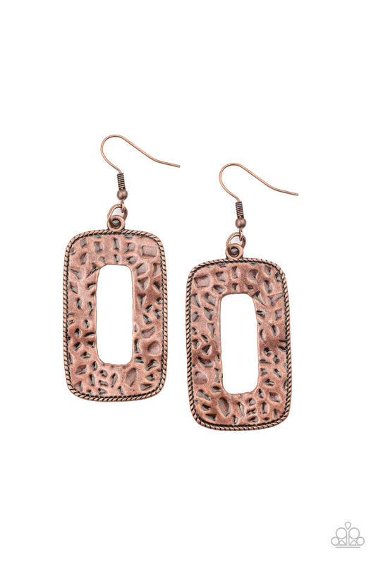 Paparazzi Copper Earrings - Primal Elements - Copper