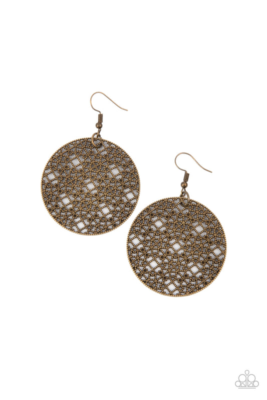 Metallic Mosaic - Brass earrings