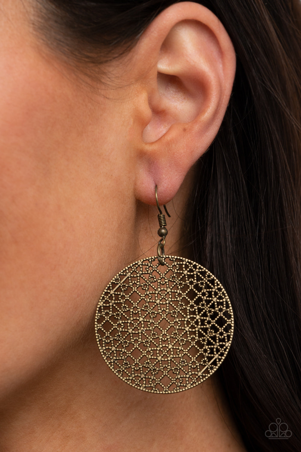 Metallic Mosaic - Brass earrings