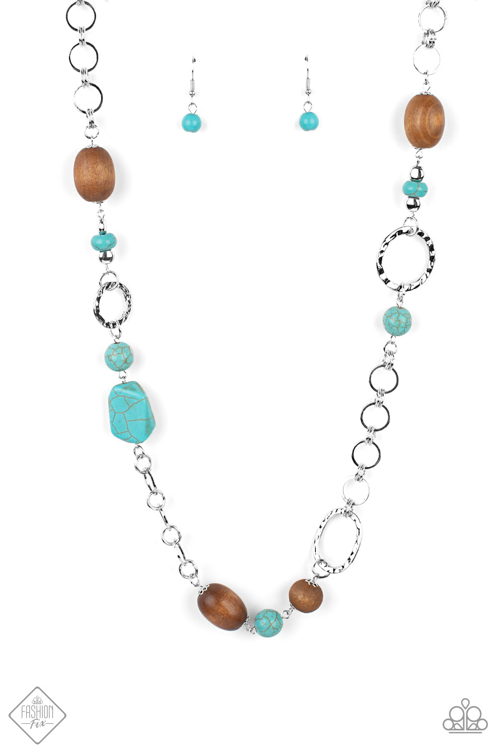 Prairie Reserve - Blue & Wooden Necklace