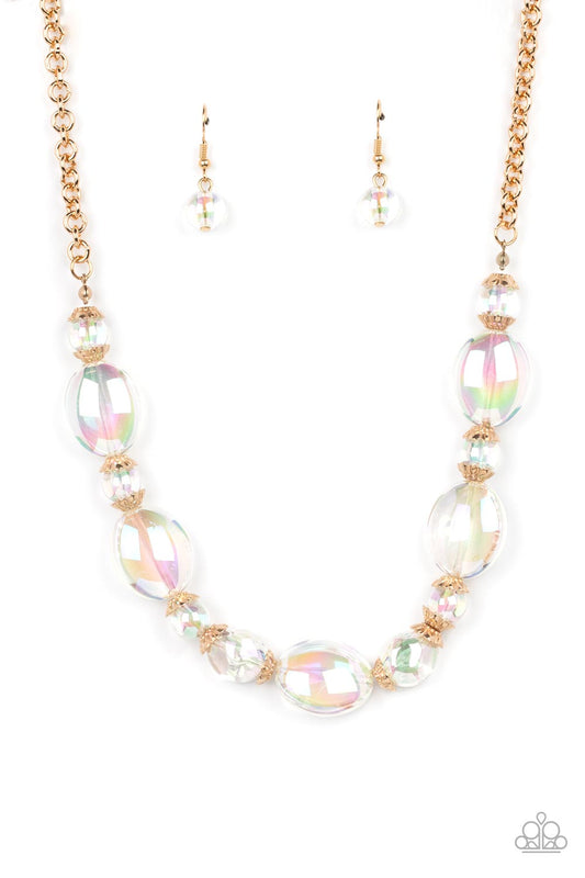 Prismatic Magic - Gold Necklace