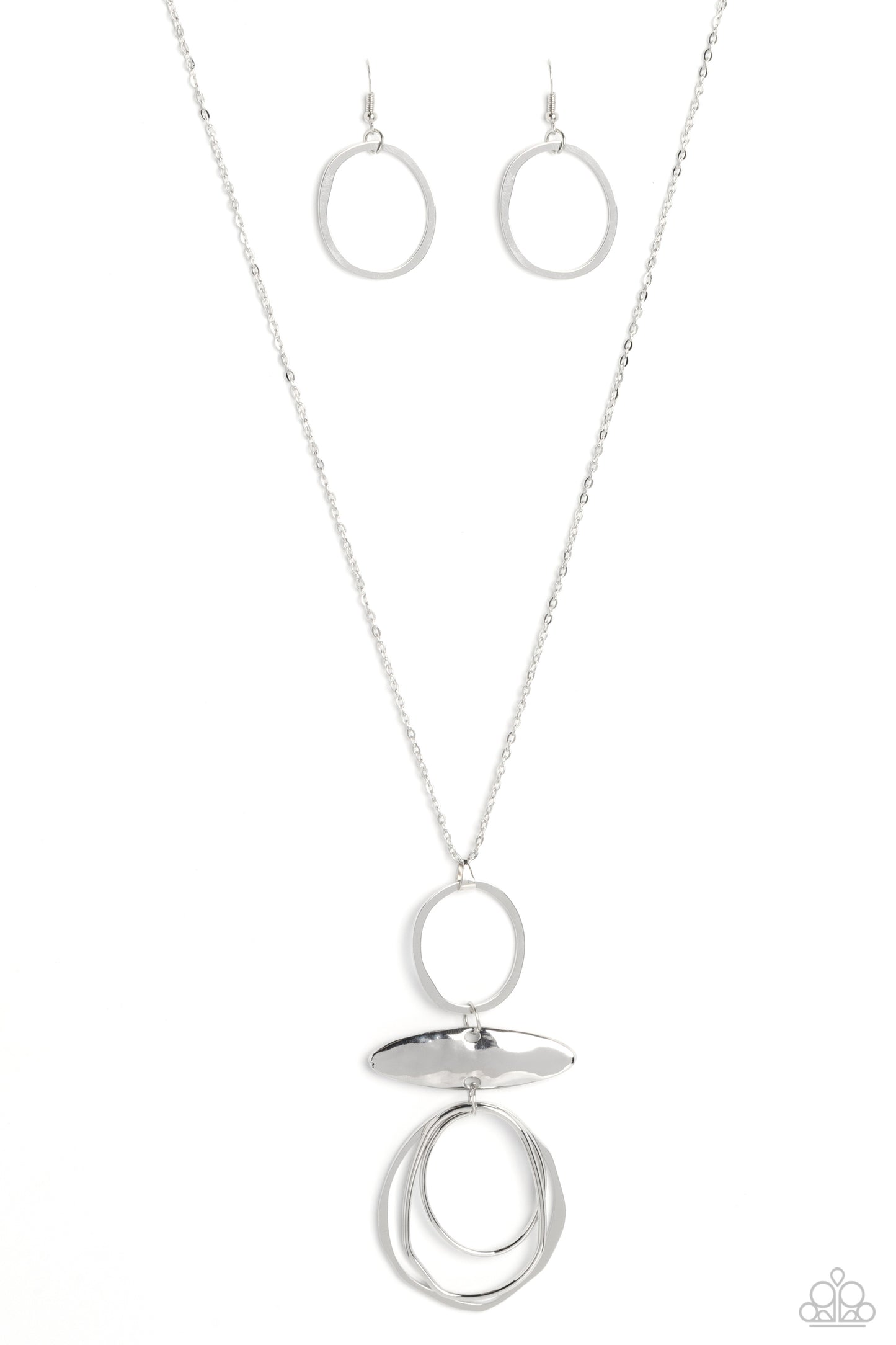 Oblong Obligato - Silver Necklace