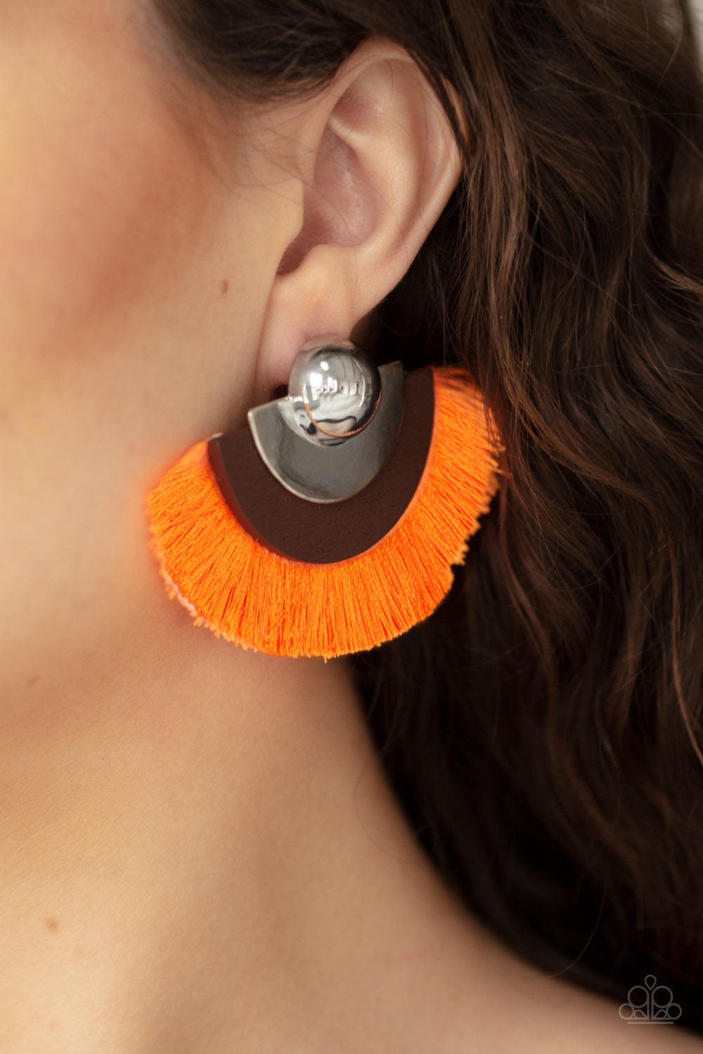 Fan The FLAMBOYANCE - Orange Earrings