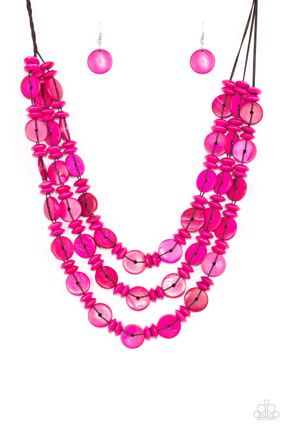 Barbados Bopper - Wooden Pink Necklace